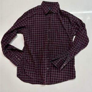 Zachary Prell Men's Checkered Shirt - Burgundy and Black